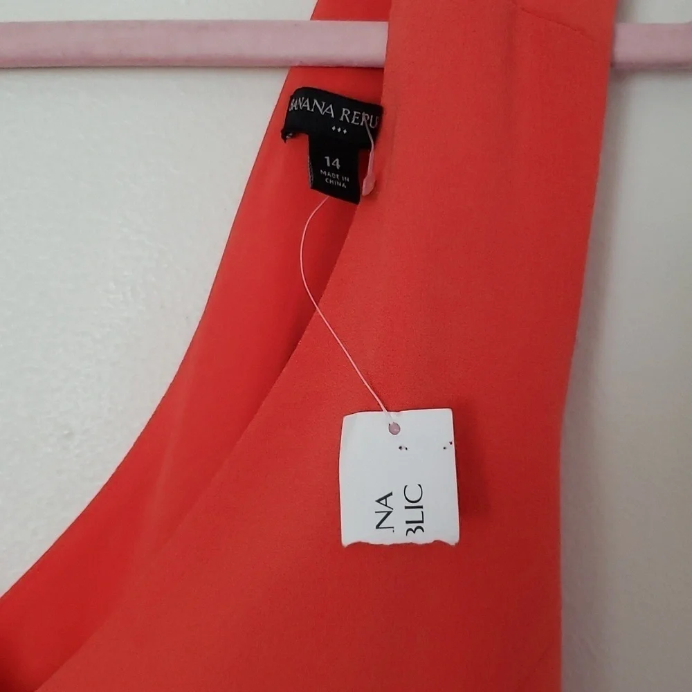 Banana Republic peach orange cross back summer dress, mini dress, wedding guest.